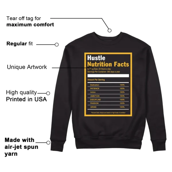 Hustle Facts: Motivational Sweatshirt for Nike Dunk High x Wu-Tang Clan Features