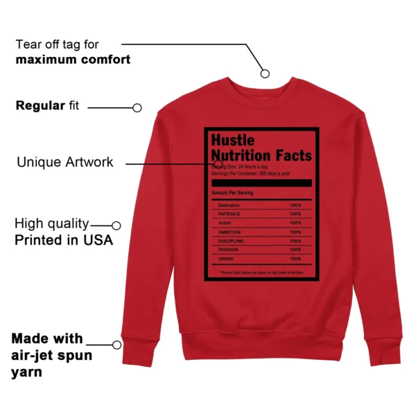 Hustle Facts: Motivational Sweatshirt for adidas Anthony Edwards 1 Pure Ruby Features