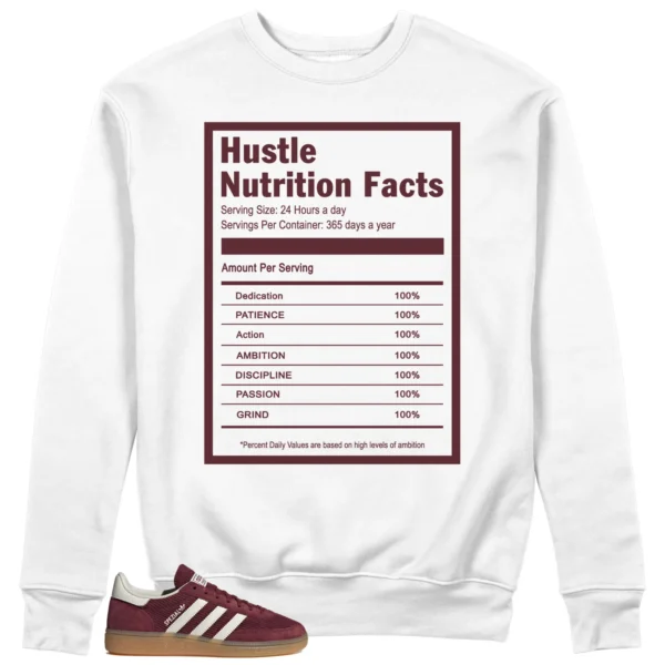 Hustle Facts: Motivational Sweatshirt for adidas Handball Spezial Shadow Red