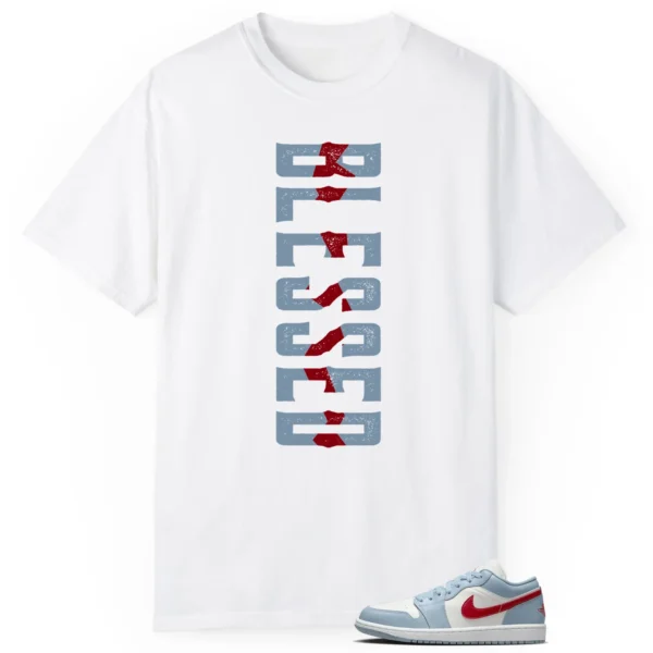 Blessed Tee | Jordan 1 Low Blue Dune Red Matchshirt