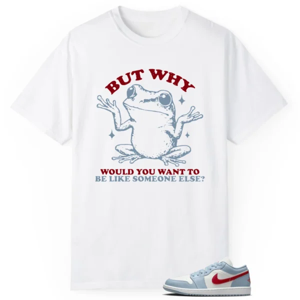 Funny But Why Shirt for Jordan 1 Low Blue Dune Red