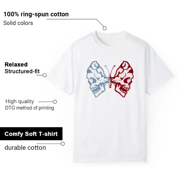 Butterfly Skulls Shirt for Jordan 1 Low Blue Dune Red Fans Features