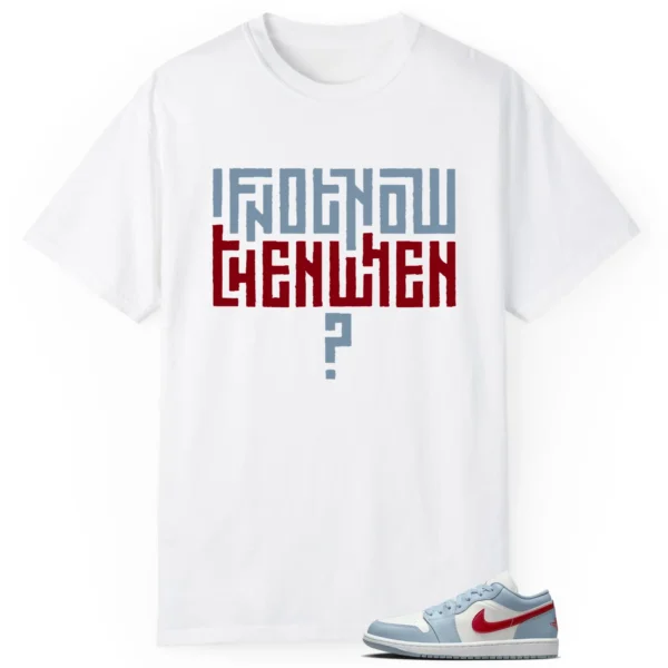 Jordan 1 Low Blue Dune Red Style T-shirt Motivational Graphic