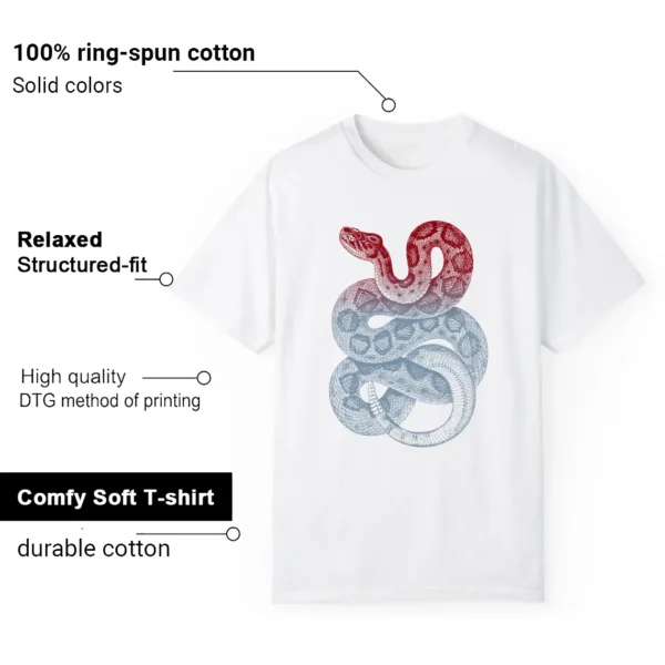 Python Snake Shirt for Jordan 1 Low Blue Dune Red Sneaker Features