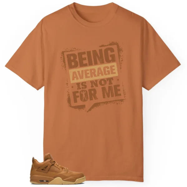 Average Not Me Tee Matches Jordan 4 Retro Ginger Wheat Sneaker