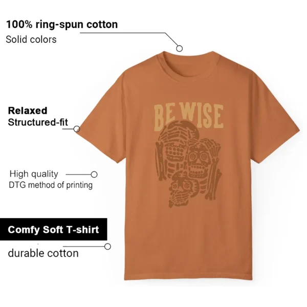 Jordan 4 Retro Ginger Wheat 'Be Wise' Matching Shirt Features