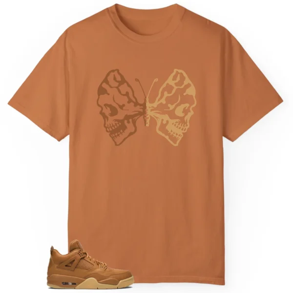 Butterfly Skulls Shirt for Jordan 4 Retro Ginger Wheat Fans