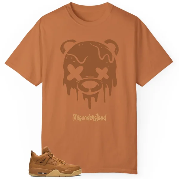 Jordan 4 Retro Ginger Wheat Matching Tee - Drippy Bear Graphic