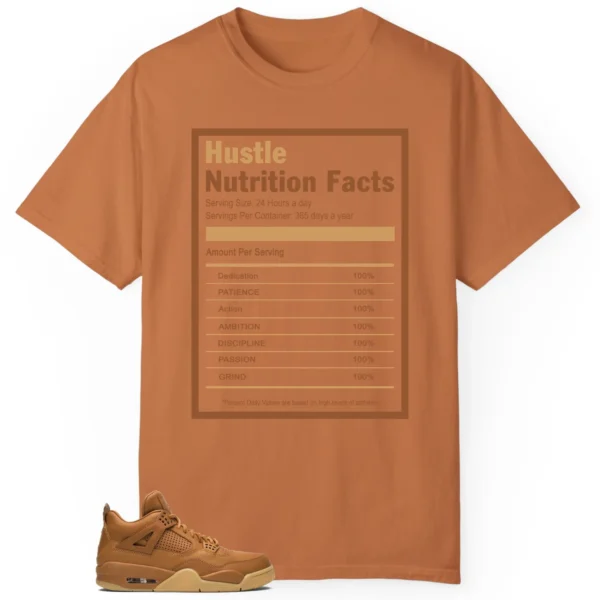 Hustle Facts: Motivational Graphic for Jordan 4 Retro Ginger Wheat