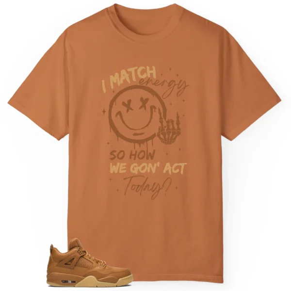 Jordan 4 Retro Ginger Wheat Matching Tee Shirt - Match Energy