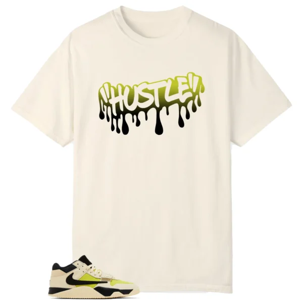 Hustle Drip Tee Matching Jordan Jumpman x Travis Scott Bright Cactus