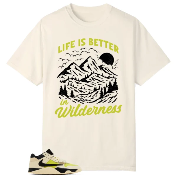 Wilderness Tee - Perfect with Jordan Jumpman x Travis Scott Bright Cactus