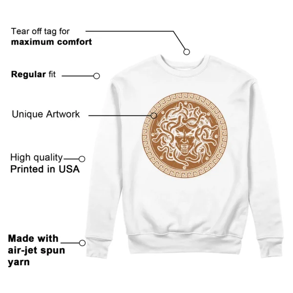 Medusa Sweatshirt for Air Jordan 4 Retro Ginger Wheat Kicks Features