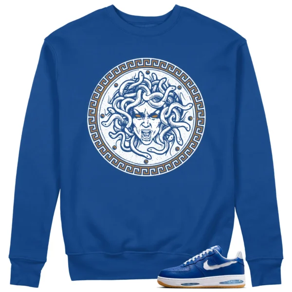 Medusa Sweatshirt for Nike Air Force 1 Low Evo Team Royal Kicks