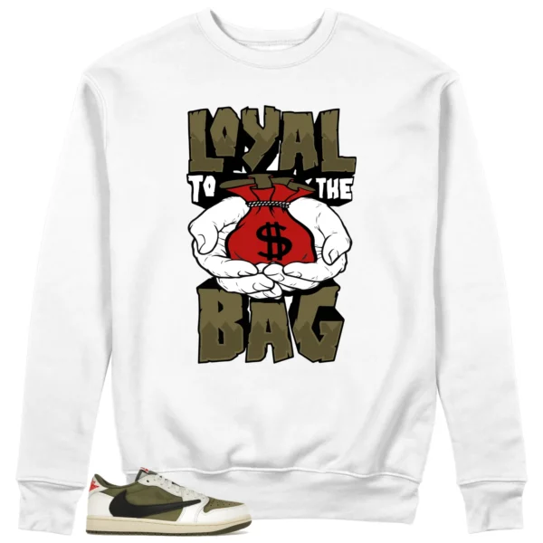 Loyal Bag Sweatshirt to Go with Jordan 1 Low x Travis Scott Medium Olive