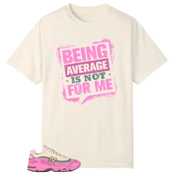 Average Not Me Tee Matches New Balance 1000 Tan Pink Sneaker