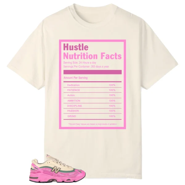 Hustle Facts: Motivational Graphic for New Balance 1000 Tan Pink