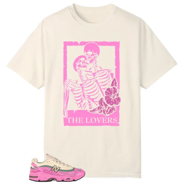 Lovers Tee for New Balance 1000 Tan Pink Sneakers