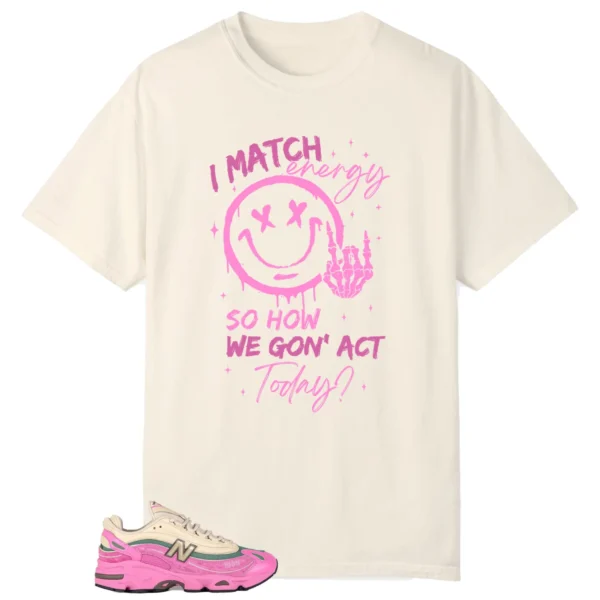 New Balance 1000 Tan Pink Matching Tee Shirt - Match Energy