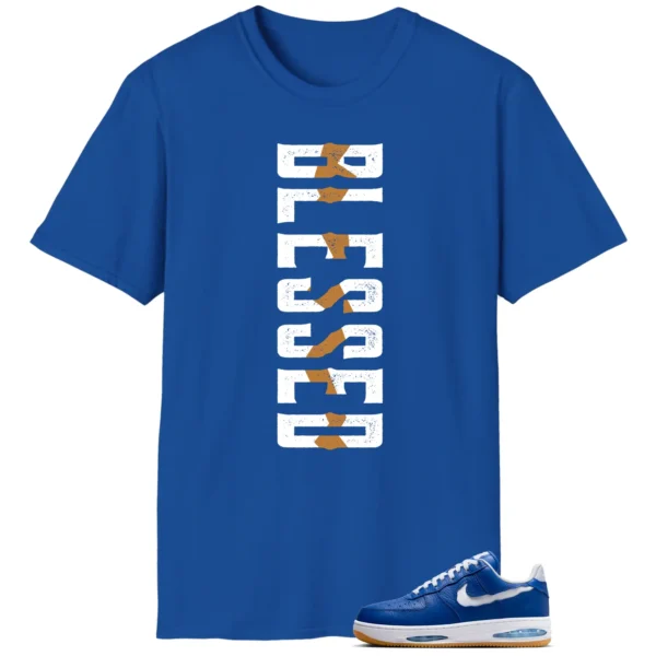 Blessed Tee | Nike Air Force 1 Low Evo Team Royal Matchshirt