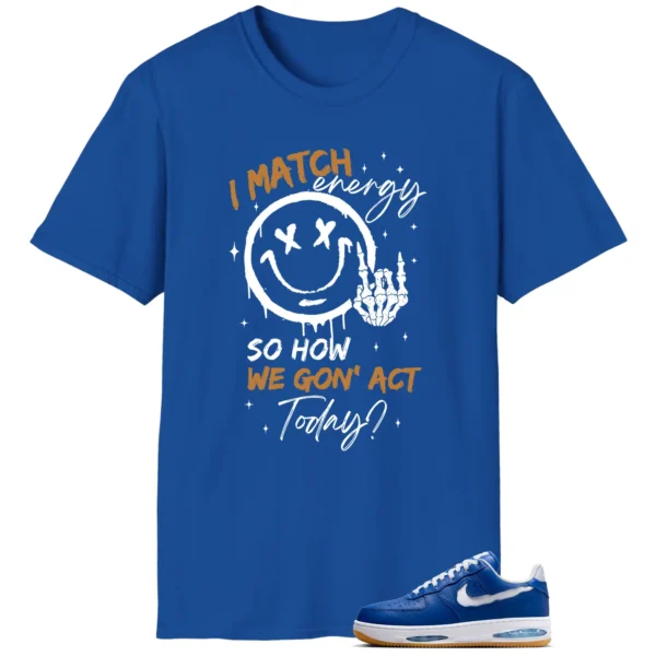 Nike Air Force 1 Low Evo Team Royal Matching Tee Shirt - Match Energy