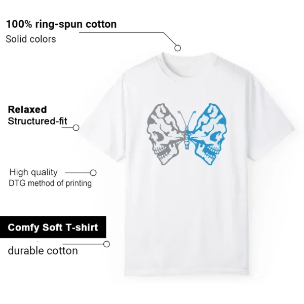 Butterfly Skulls Shirt for Nike Air Force 1 Low Grey University Blue Fans Features