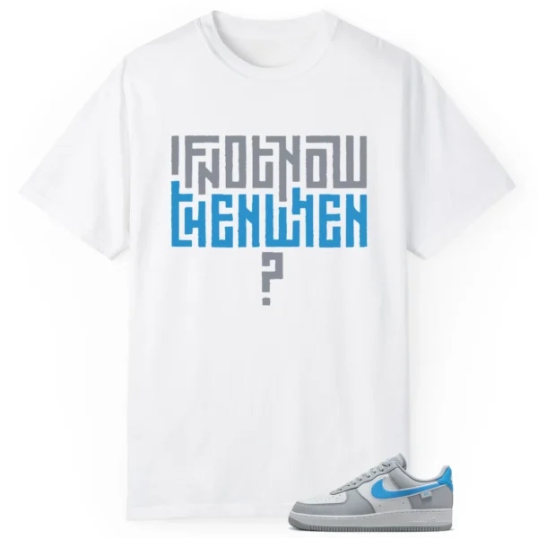 Nike Air Force 1 Low Grey University Blue Style T-shirt Motivational Graphic