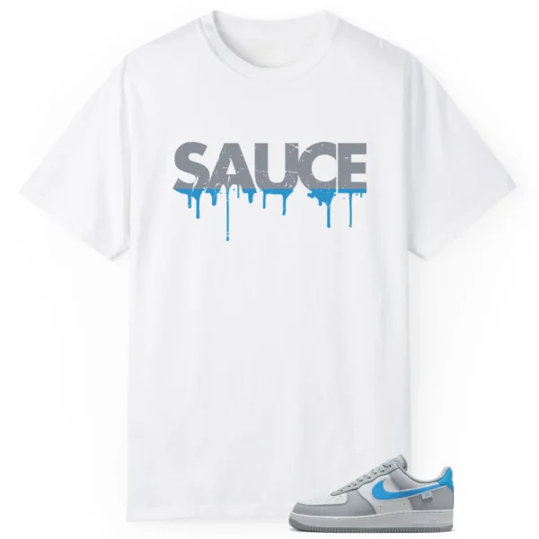 Sauce Tee to Match Your Nike Air Force 1 Low Grey University Blue