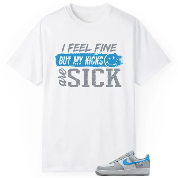 Nike Air Force 1 Low Grey University Blue Match: Sick Kicks Shirt