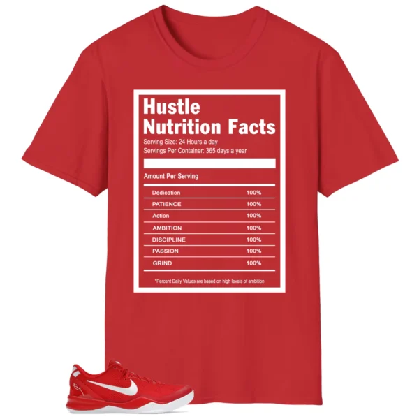 Hustle Facts: Motivational Graphic for Nike Kobe 8 Protro University Red