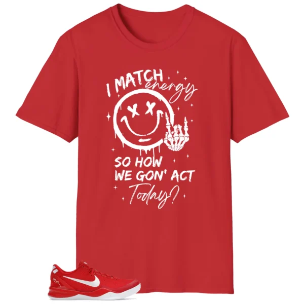 Nike Kobe 8 Protro University Red Matching Tee Shirt - Match Energy