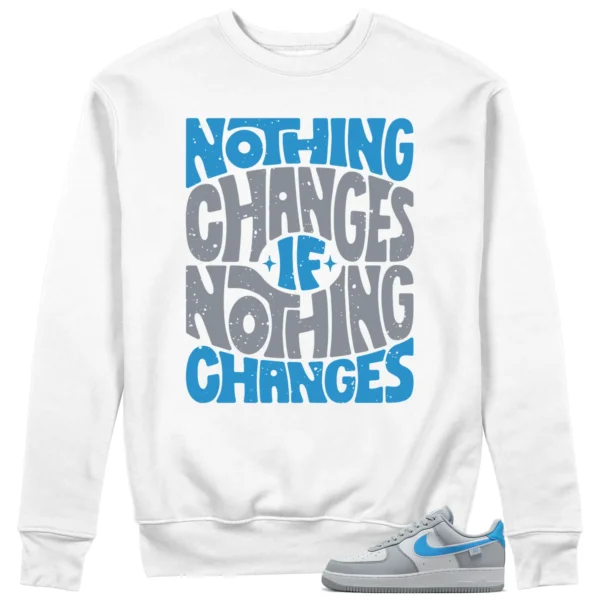 Nike Air Force 1 Low Grey University Blue Style: Nothing Changes Sweat