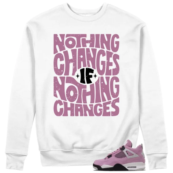 Wmns Air Jordan 4 Retro Orchid Style: Nothing Changes Sweat