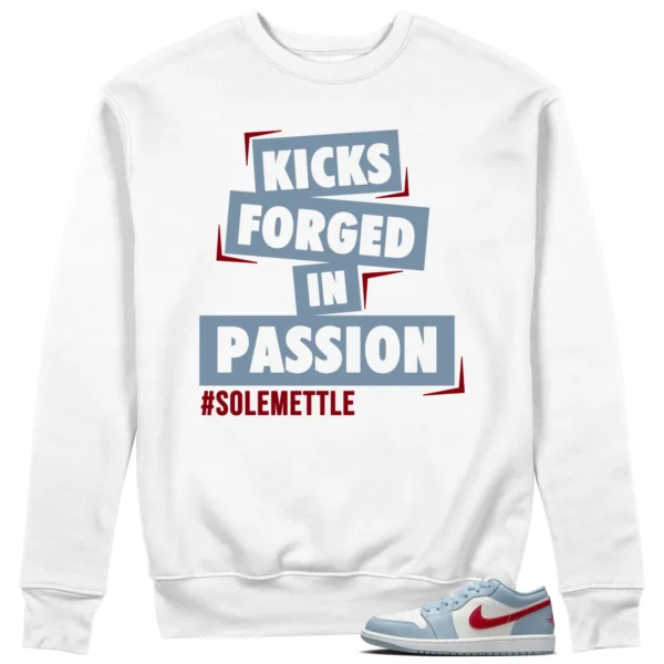 Passion Kicks Sweatshirt - Perfect Match for Jordan 1 Low Blue Dune Red