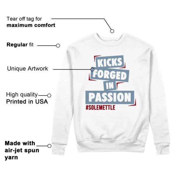 Passion Kicks Sweatshirt - Perfect Match for Jordan 1 Low Blue Dune Red Features