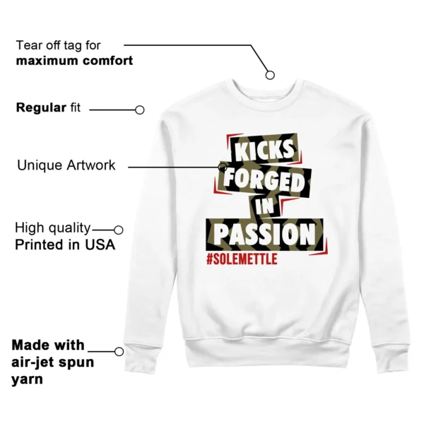 Passion Kicks Sweatshirt - Perfect Match for Jordan 1 Low x Travis Scott Medium Olive Features