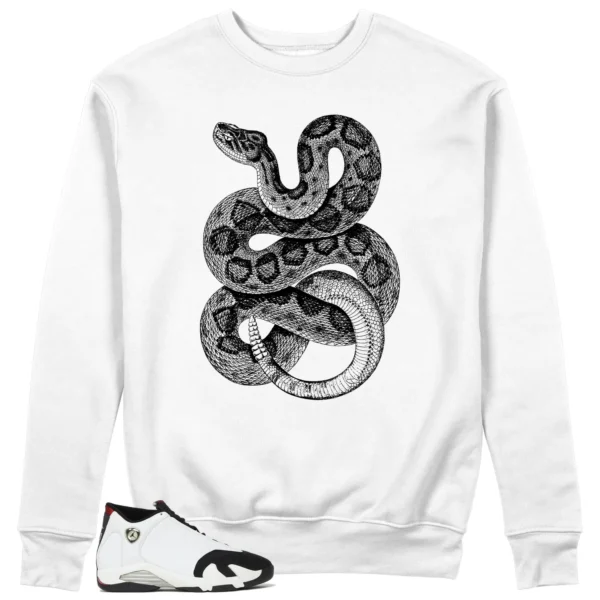 Python Snake Sweatshirt for Air Jordan 14 Black Toe 2024 Sneaker