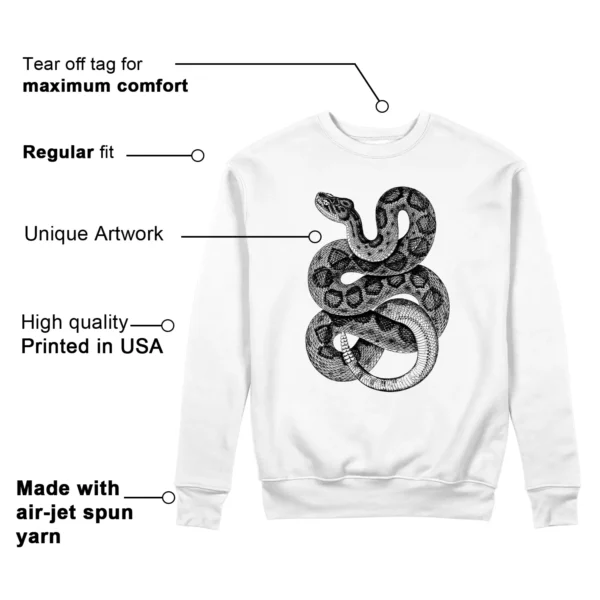 Python Snake Sweatshirt for Air Jordan 14 Black Toe 2024 Sneaker Features