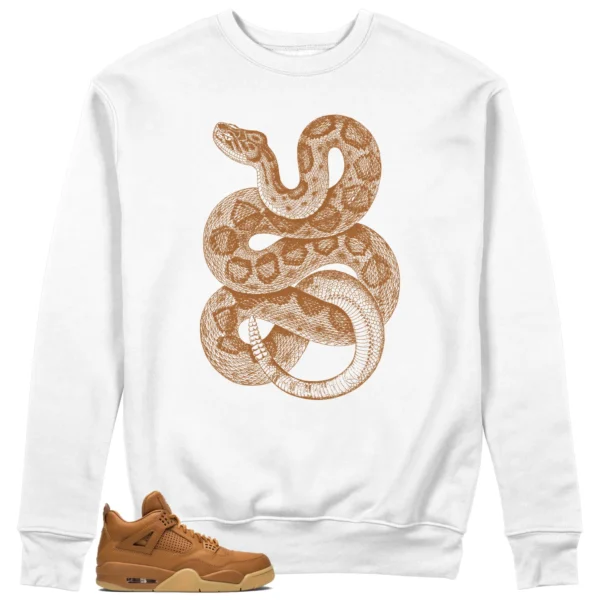 Python Snake Sweatshirt for Air Jordan 4 Retro Ginger Wheat Sneaker