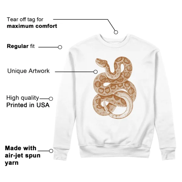 Python Snake Sweatshirt for Air Jordan 4 Retro Ginger Wheat Sneaker Features