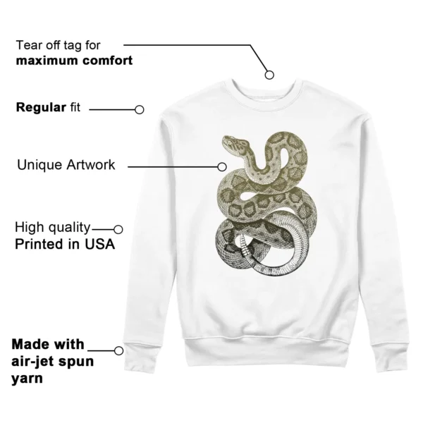 Python Snake Sweatshirt for Jordan 1 Low x Travis Scott Medium Olive Sneaker Features