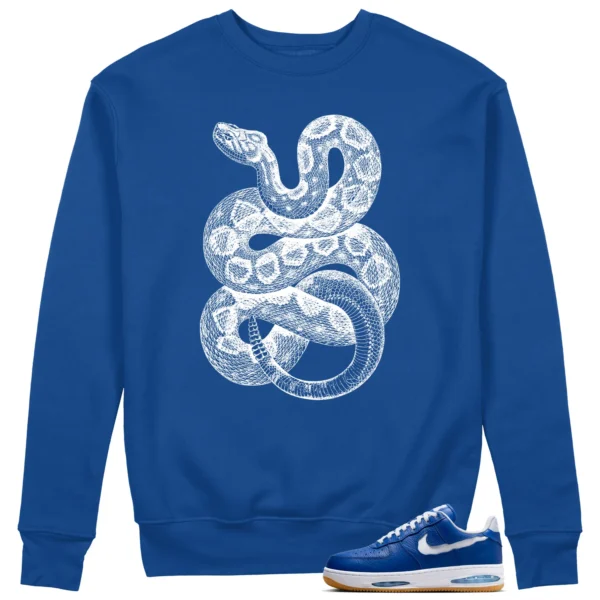 Python Snake Sweatshirt for Nike Air Force 1 Low Evo Team Royal Sneaker