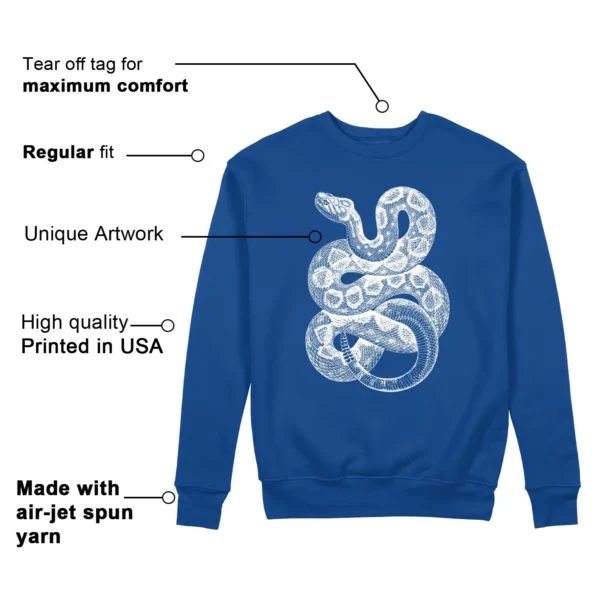 Python Snake Sweatshirt for Nike Air Force 1 Low Evo Team Royal Sneaker Features