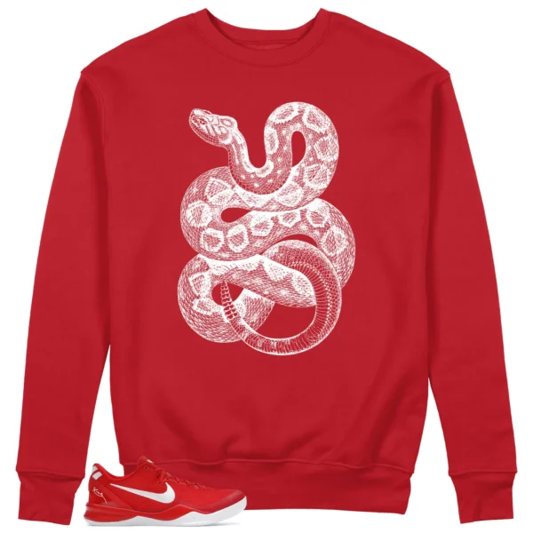 Python Snake Sweatshirt for Nike Kobe 8 Protro University Red Sneaker