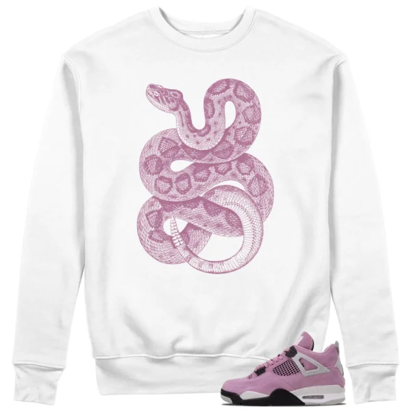 Python Snake Sweatshirt for Wmns Air Jordan 4 Retro Orchid Sneaker