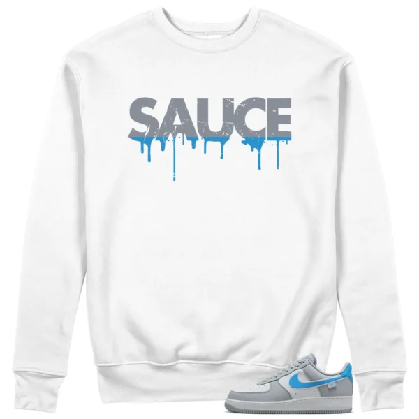 Sauce Sweat to Match Your Nike Air Force 1 Low Grey University Blue