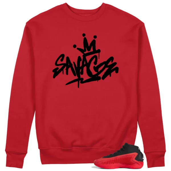 Savage Style Sweatshirt for adidas Anthony Edwards 1 Pure Ruby Lovers