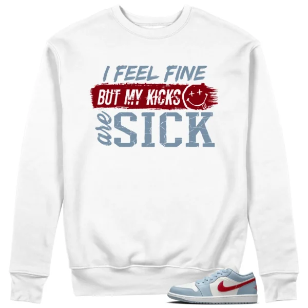 Jordan 1 Low Blue Dune Red Match: Sick Kicks Sweatshirt