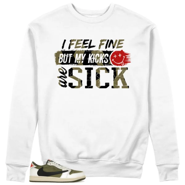 Jordan 1 Low x Travis Scott Medium Olive Match: Sick Kicks Sweatshirt