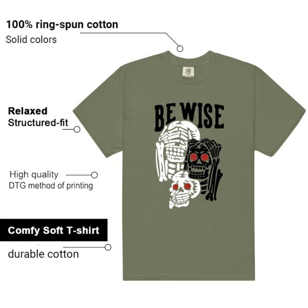 Travis Scott Medium Olive 1s 'Be Wise' Matching Shirt Features